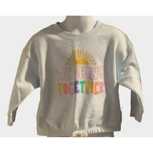 Old Navy Girls Graphic Sweatshirt Size 2T Light Blue Drawstring Hem Long Sleeve
